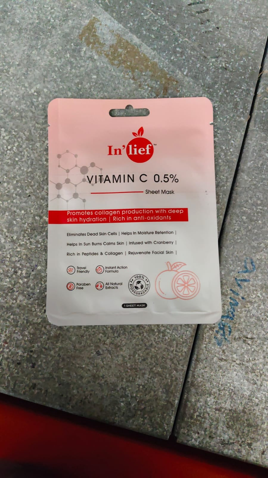 In’lief Vitamin C 0.5% Hydrating & Brightening Facial Sheet Mask (1 Pc) In’lief Vitamin C 0.5% Hydrating & Brightening Facial Sheet Mask (1 Pc)
